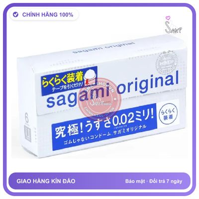 Bao Cao Su Sagami Original 0.02 Quick (Hộp 6) chính hãng - siêu mỏng, ôm sát cảm giác thật, chất liệu latex an toàn - giao hàng che tên kín đáo