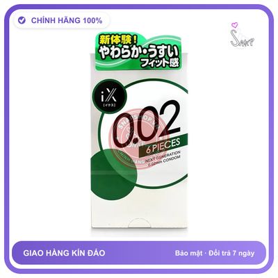 Bao Cao Su Jex 0.02 IX Green Siêu Mỏng 6s chính hãng - siêu mỏng 0.02mm, nhiều gel bôi trơn, hộp 6 cái - giao hàng che tên kín đáo