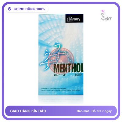 Bao Cao Su Jex UsuUsu Menthol Siêu Mỏng Mát chính hãng - hỗ trợ kéo dài, ôm sát cảm giác thật, chất liệu latex an toàn - giao hàng che tên kín đáo
