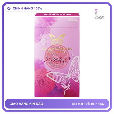 Bao Cao Su Jex Glamourous Butterfly Jell Rich Siêu Mỏng 8s chính hãng - hộp 8 cái, có hương thơm, ôm sát cảm giác thật - giao hàng che tên kín đáo