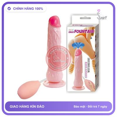 Dương vật Giả Hít Tường Bơm Nước Fountain chính hãng - sạc USB, đế hít tường, silicone mềm mại - giao hàng che tên kín đáo