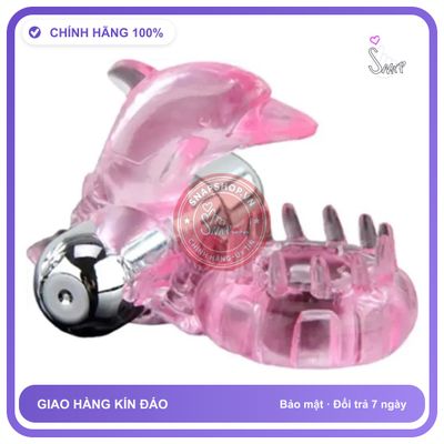 Vòng Rung Tình Yêu Cá Heo Silicon Baile chính hãng - 10 chế độ rung, silicone mềm mại, chất liệu an toàn cho da - giao hàng che tên kín đáo