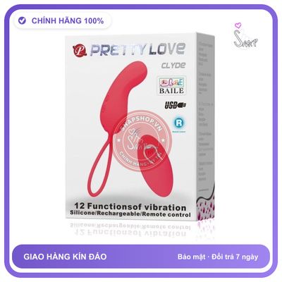 Trứng Rung Tình Yêu Pretty Love Clyde Không Dây, Sạc USB chính hãng - 10 cấp độ rung, điều khiển từ xa, silicone mềm mại - giao hàng che tên kín đáo