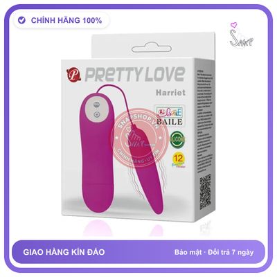 Trứng Rung Tình Yêu Pretty Love Harriet Baile 1 chính hãng - 12 chế độ rung, silicone cao cấp, chất liệu an toàn cho da - giao hàng che tên kín đáo