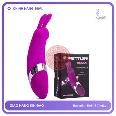 Máy Massage Điểm G Pretty Love Bunny Tai Thỏ chính hãng - 12 chế độ rung, sạc USB, silicone cao cấp - giao hàng che tên kín đáo