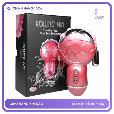 Máy Massage Lưỡi Liếm Rolling Fun 1 chính hãng - 6 chế độ rung, silicone mềm mại, chất liệu an toàn cho da - giao hàng che tên kín đáo