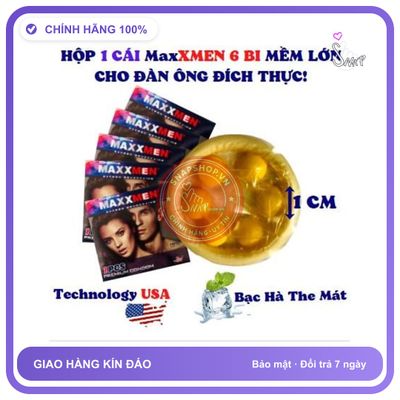 Bao Cao Su MaxxMen 6 Bi Nổi Lớn 1cm chính hãng - ôm sát cảm giác thật, chất liệu latex an toàn, hàng nhập khẩu - giao hàng che tên kín đáo