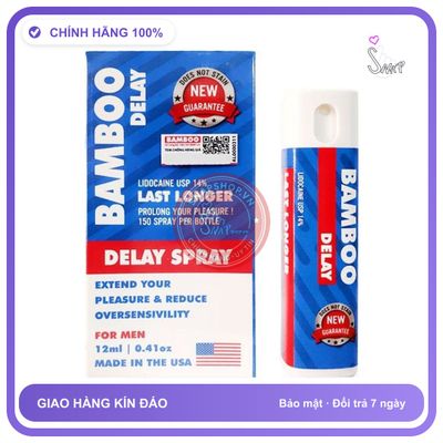 Chai Xịt USA Bamboo Delay - Kéo Dài Thời Gian - 12ml chính hãng - thấm nhanh không nhờn rít, dùng trước khi quan hệ, nhỏ gọn dễ mang theo - giao hàng che tên kín đáo