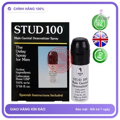 Chai Xịt Anh Stud 100 - Kéo Dài Thời Gian - 10ml chính hãng - thấm nhanh không nhờn rít, dùng trước khi quan hệ, nhỏ gọn dễ mang theo - giao hàng che tên kín đáo