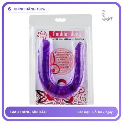 Dương Vật Giả 2 Đầu Trong Suốt Double Dong chính hãng - chất liệu an toàn cho da, dễ vệ sinh, êm ái khi dùng - giao hàng che tên kín đáo
