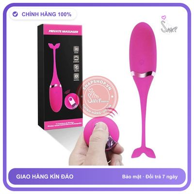 Trứng Rung Không Dây Cá Heo 10 Chế Độ Private Massager chính hãng - 10 chế độ rung, điều khiển từ xa, rung êm không tiếng động - giao hàng che tên kín đáo