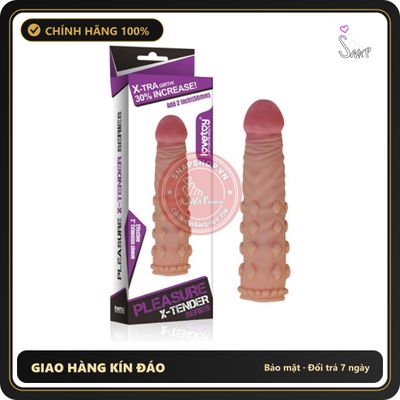 (Che Tên) Bao Cao Su Đôn Dên 5cm Cao Cấp Pleasure X-Tender Series Lovetoy (Tím MS4) 326475 Hộp Trắng Kín