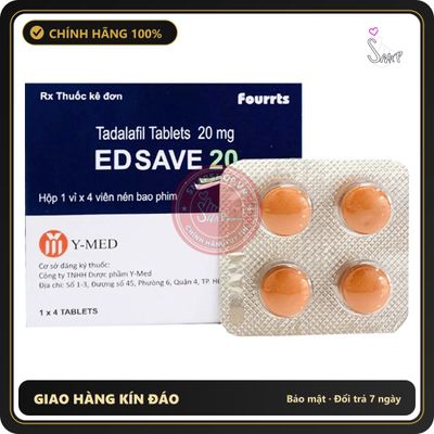 (Che Tên) Viên Uống Hỗ Trợ Phái Mạnh Edsave 20 - Vỉ 4 Viên Bảo Mật Tuyệt Đối