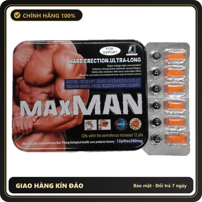 (Che Tên) Maxman 2400mg - Hàng Mỹ - Hiệu Quả 100% - Chính Hãng - Hộp 24 Viên Chuẩn Auth