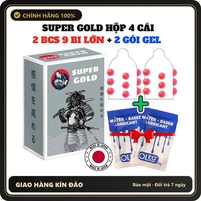 (Che Tên) Bao Cao Su 9 Bi Super Gold Hộp 2 Cái 547204 - Hàng Mới Về