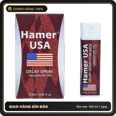 (Che Tên) Xịt USA - Hamer USA Delay Spray – 12,5ml Hộp Trắng Kín