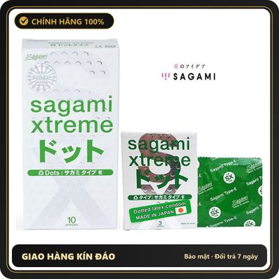 (Che Tên) Bao Cao Su Sagami Xtreme Dots Type – Có Gân, Gai 564771 Hộp Trắng Kín