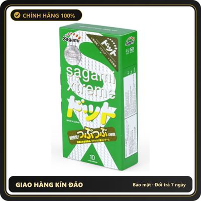 (Che Tên) Bao Cao Su Sagami Xtreme Green Gân Gai Hộp 10 Chiếc 565008 Bảo Mật Tuyệt Đối