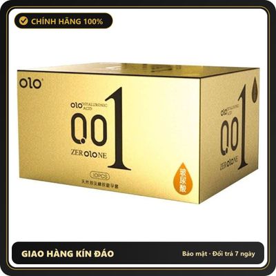 (Che Tên) Bao Cao Su OLO 0.01 Vàng Gân Gai, Siêu Mỏng, Kéo Dài Thời Gian - Hộp 10 Cái Giao Nhanh Toàn Quốc