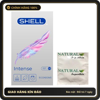 (Che Tên) Bao Cao Su Shell Intense - Siêu Mỏng 0.04mm Hộp Trắng Kín