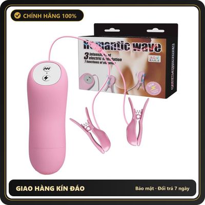 (Che Tên) Kẹp Rung Núm Vú Sốc Điện Romantic Wave 622415 Hỗ Trợ 24/7