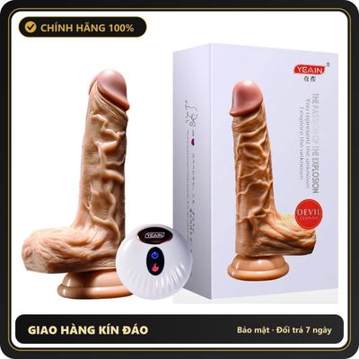 (Che Tên) Dương Vật Giả YEAIN Devil Sưởi Ấm 40 Độ, Rung Và Ngoáy Điên Cuồng 631227 Hộp Trắng Kín