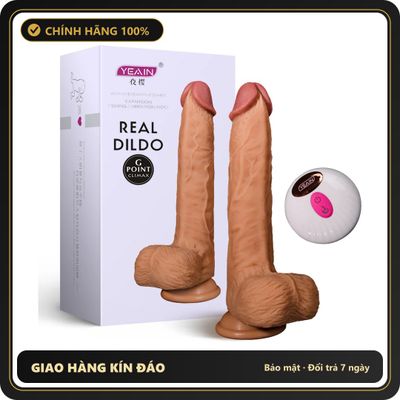 (Che Tên) Dương Vật Giả Yeain Real Dildo Gắn Tường Điều Khiển Remote 631899 Hộp Trắng Kín