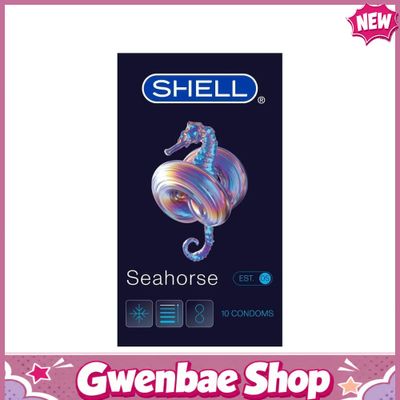 Bao cao su Shell Seahorse - Gân sọc, bạc hà mát lạnh - Hộp 10 cái - Gwen Shop Chính Hãng