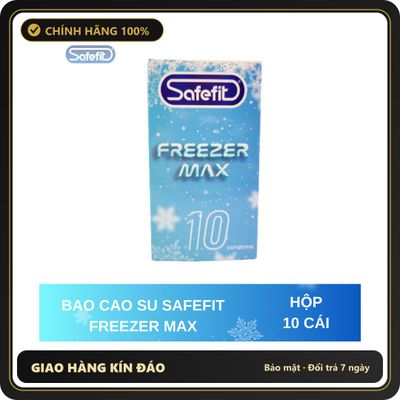 (Che Tên) Bao Cao Su Safefit Freezermax - Hộp 10 Cái Chuẩn Auth