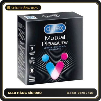 (Che Tên) Bao Cao Su Durex Mutual Climax 3in1 Kéo Dài Thời Gian - Gân Gai - Ôm Sát 52mm - Hộp 3 Cái - Hàng Mới Về