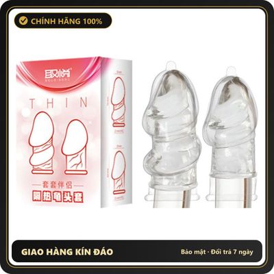 (Che Tên) Bao Cao Su Đôn Dên Khúc Đầu Aichao Thin Hồng Hỗ Trợ 24/7