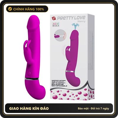 (Che Tên) Dương Vật Giả Pretty Love Henry Bắn Tinh 12 Chế Độ Rung Dùng Sạc 635425 - Hàng Mới Về