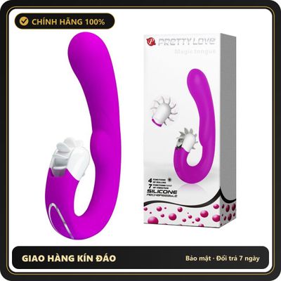 (Che Tên) Dương Vật Giả Rung Hỗ Trợ Tăng Khoái Cảm Nam Nữ Pretty Love Magic Tongue 636077 Bảo Mật Tuyệt Đối