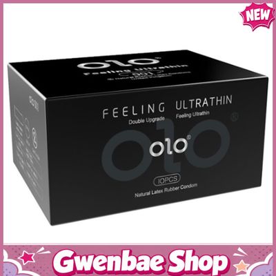 Bao cao su siêu mỏng hương vani OLO 0.01 Đen - Hộp 10 cái - Gwen Shop Chính Hãng