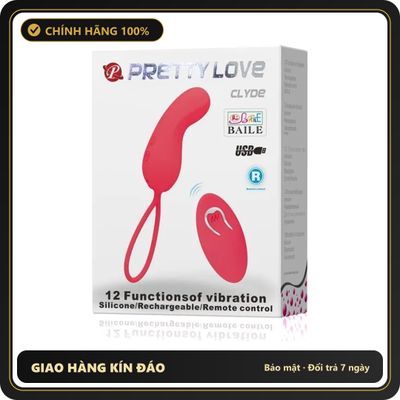 (Che Tên) Trứng Rung Tình Yêu Pretty Love Clyde Không Dây, Sạc USB 650226 Chuẩn Auth