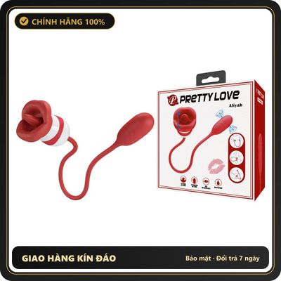 (Che Tên) Trứng Rung Tình Yêu Lưỡi Liếm Siêu Mềm Pretty Love Aliyah 650955 Hộp Trắng Kín