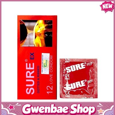 Bao cao su khách sạn Sure Đỏ - Hộp 12 cái - Gwen Shop Chính Hãng