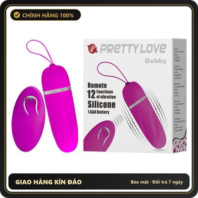 (Che Tên) Trứng Rung Không Dây 12 Chế Độ Rung Điều Khiển Từ Xa Pretty Love Debby 655255 Cao Cấp Bảo Đảm