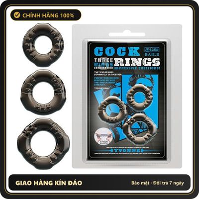 (Che Tên) Bộ 3 Vòng Đeo Yvonne Getlock Cockring Baile Hỗ Trợ 24/7
