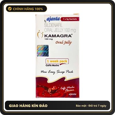 (Che Tên) Thạch Kamagaa Oral Jelly Coffee Mocha (100mg Sildenafill) - Lẻ 1 Gói Chuẩn Auth