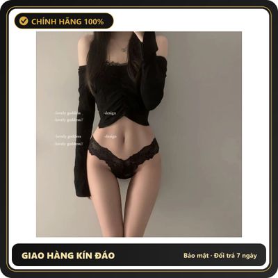 (Che Tên) Quần Lót Ren Mềm Mịn Lọt Khe Siêu Mỏng Sexy Gợi Cảm Sịp Nữ Chữ Y Họa Tiết Hoa Đen Đỏ Trắng Quyến Rũ - T302 Đen Cao Cấp Bảo Đảm