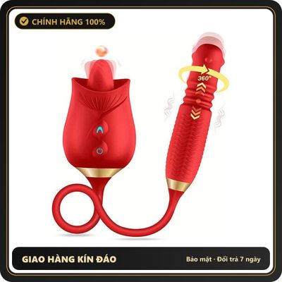 (Che Tên) Lưỡi liếm hoa hồng kèm trứng rung nhấp chuyển động đẩy tới và lui xoay bi cực sướng Meos Hộp Trắng Kín