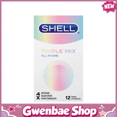 Shell Triple Mix - Bao cao su siêu mỏng mát lạnh có gân gai, hộp 12 cái - Gwen Shop Chính Hãng