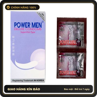 (Che Tên) Bao Cao Su Power Men Superthin Type Siêu Mỏng Cao Cấp Bảo Đảm