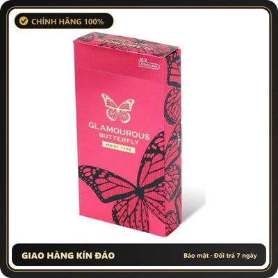 (Che Tên) Bao Cao Su Mỏng Jex Glamourous Butterfly Moist Type Nhật Bản Chuẩn Auth