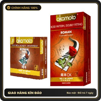 (Che Tên) Bcs Có Gân Hoạ Tiết Hoa Hồng Ôm Khít Okamoto Roman Nhật Bản Bảo Mật Tuyệt Đối