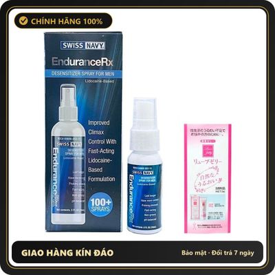 (Che Tên) Xịt Swiss Navy Endurance RX Delay USA Kèm Gel Gói Nhật 5g Hộp Trắng Kín