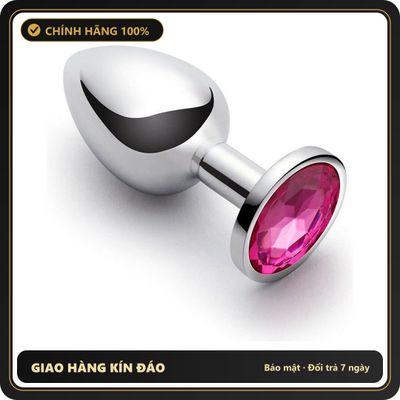 (Che Tên) Phích Cắm Hậu Môn Kim Loại Đá Tròn Cao Cấp - Butt Plug - Hàng Mới Về