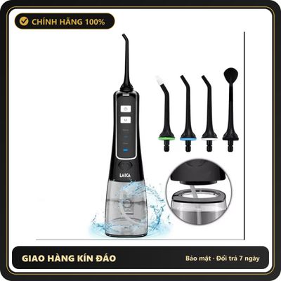 (Che Tên) Máy Tăm Nước Sạc Pin Laica PC4003 - Thiết Bị Vệ Sinh Răng Miệng 3 Chế Độ, Massage Nướu, Sản Phẩm Chính Hãng Từ Ý Bảo Mật Tuyệt Đối