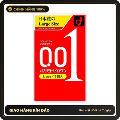 (Che Tên) Bcs Okamoto 0.01 Large Size Siêu Mỏng Size Lớn H3 Chuẩn Auth